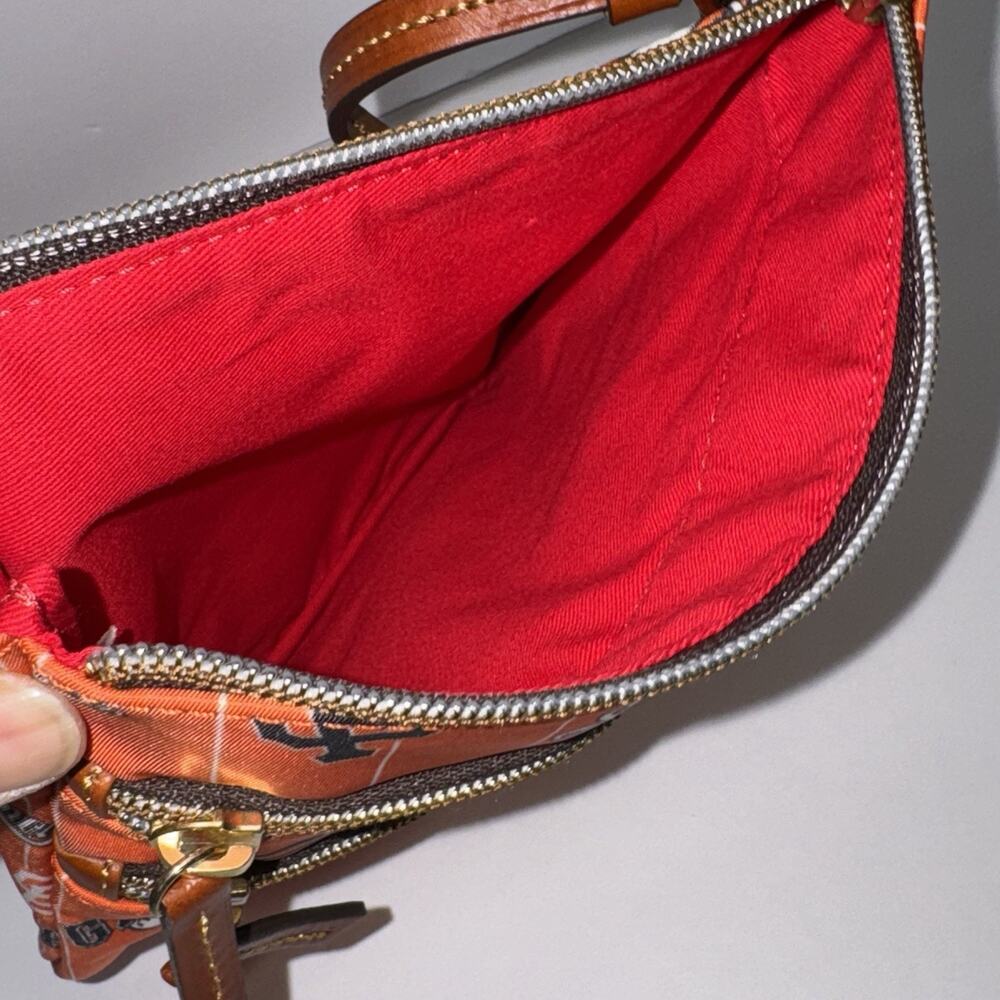 Dooney Bourke San Francisco Giants Crossbody Nylon Leather Strap MLB NWOT Orange - Picture 4 of 7